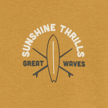 سويت شيرت أصفر كاري للأولاد بغطاء للرأس بنقشة من الأمام والظهر